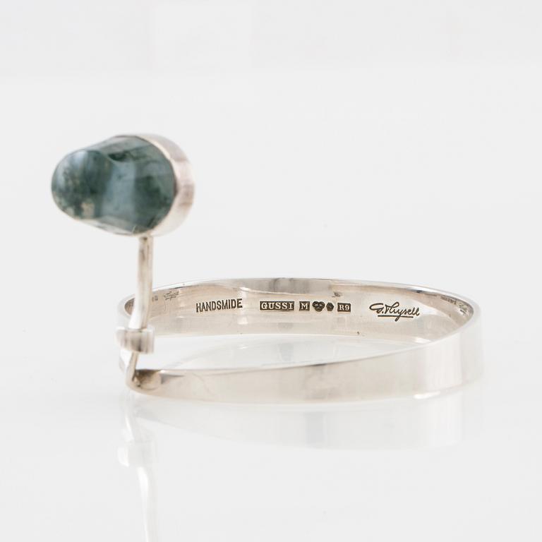 Gert Thysell, Armband av silver med en fasetterad agat, Malmö 1967.