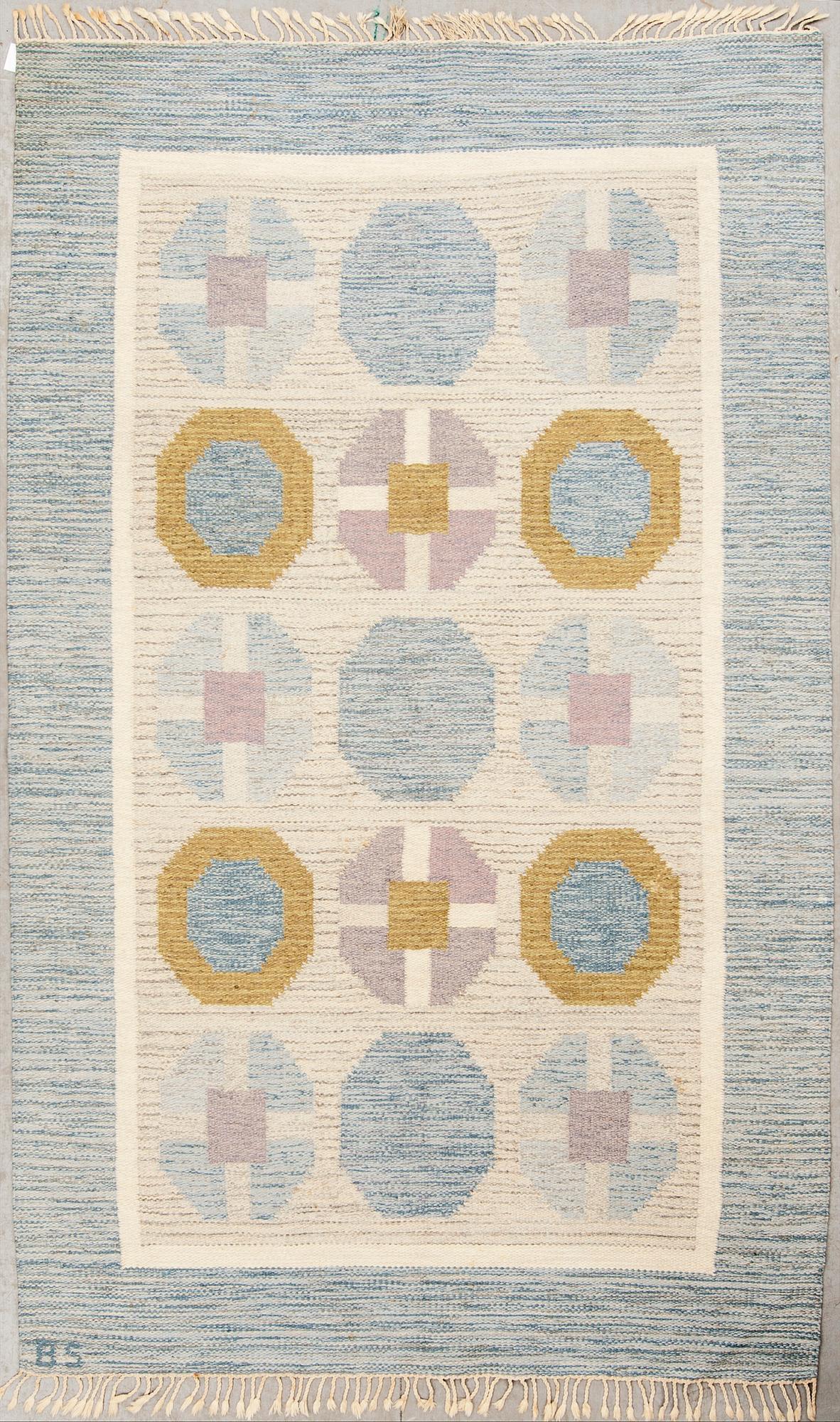 MATTA, rölakan, monogramsignerad BS, Birgitta Söderkvist möjligen, 1900-talets andra hälft. Ca 241 x 149 cm.