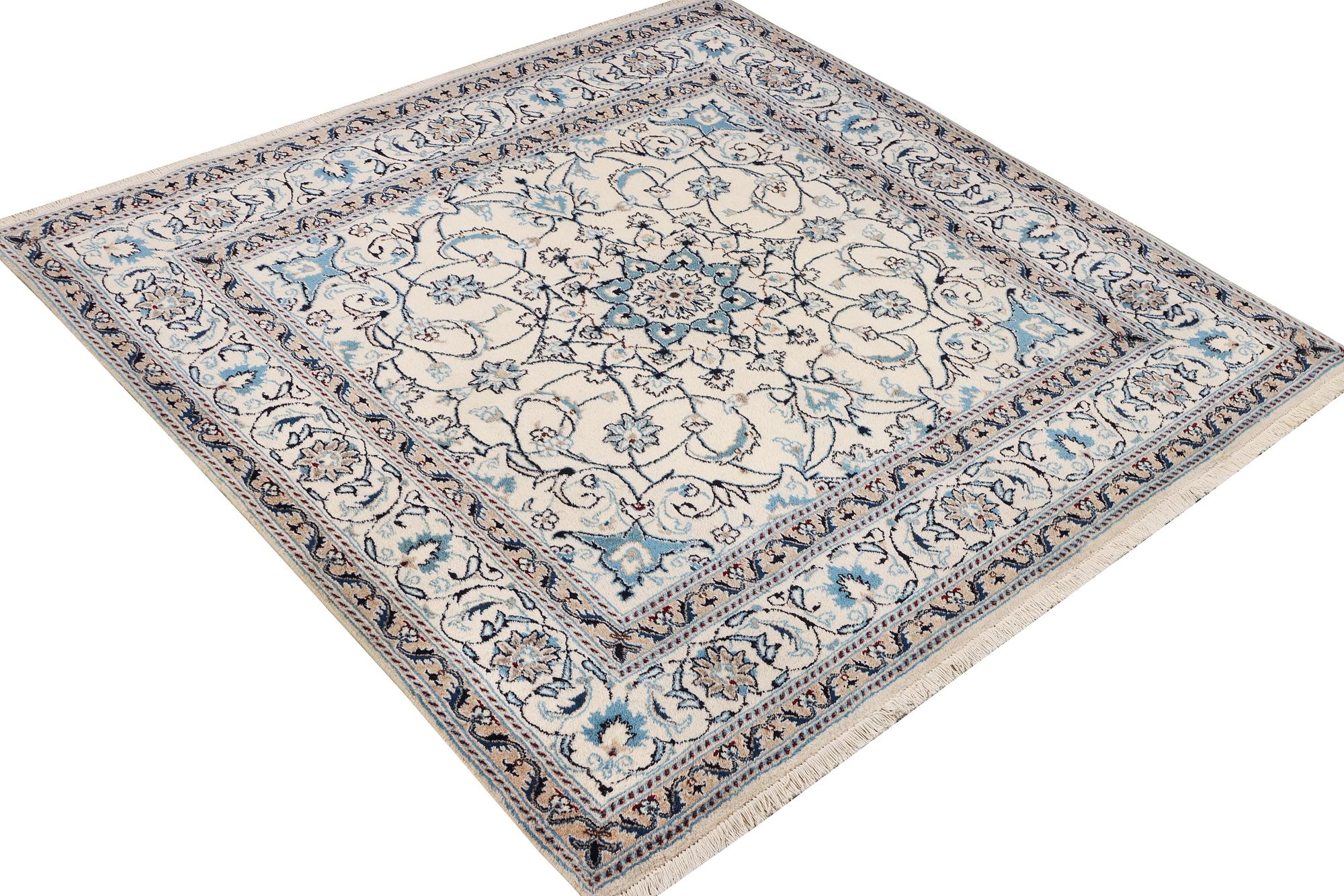 A Nain crug, part silk, c. 200 x 193 cm.