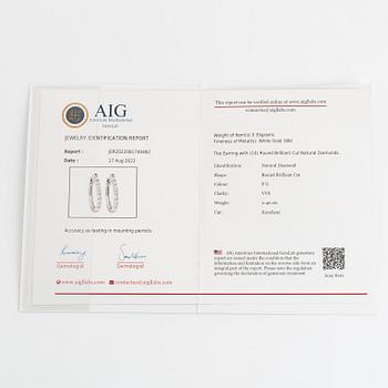 Örhängen, kreoler med briljantslipade diamanter,