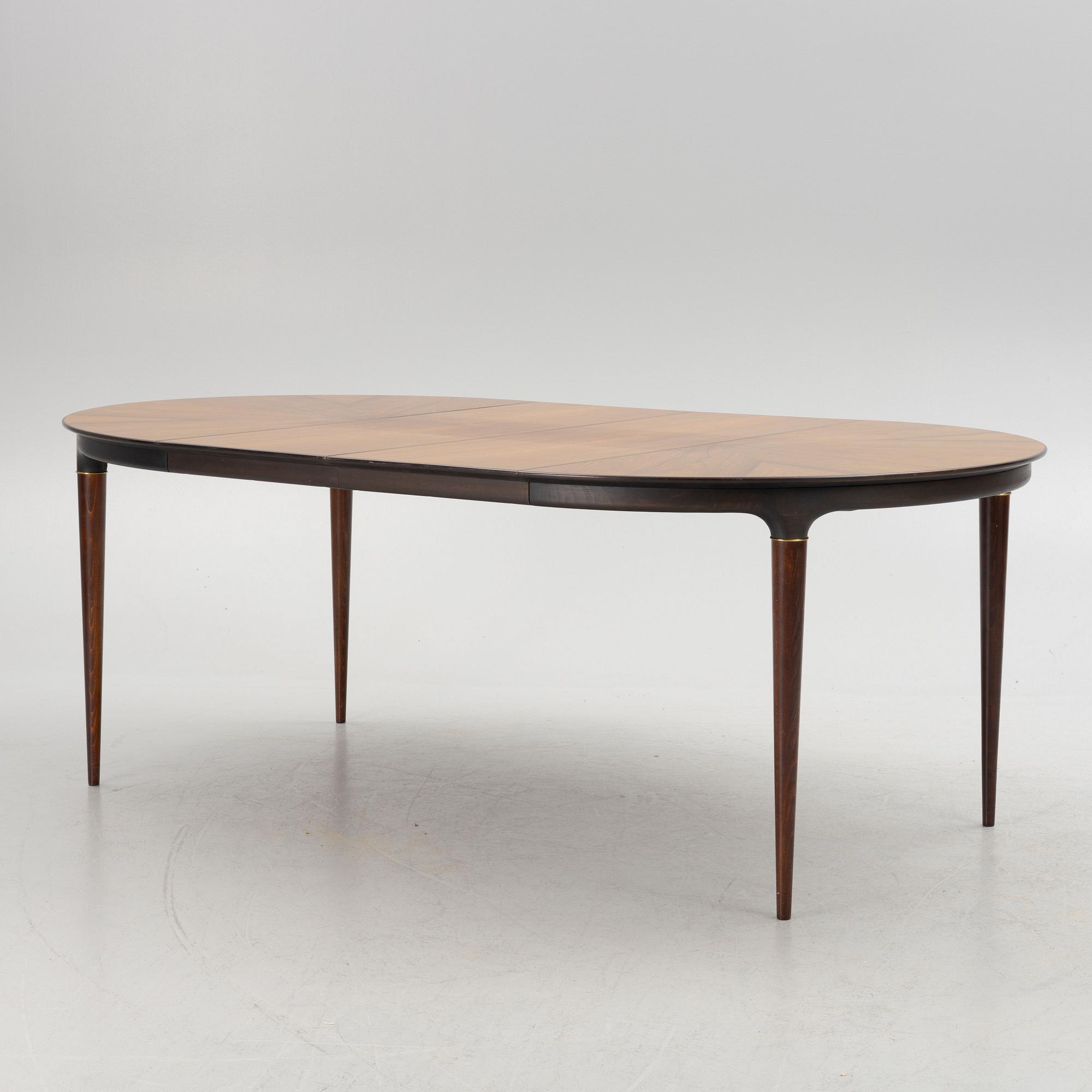 Svante Skogh, a 'Cortina' dining table and six chairs, Seffle Möbelfabrik, 1960's.