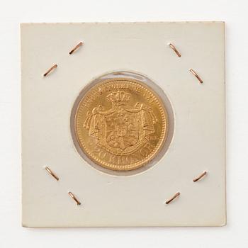 Guldmynt, Oscar II, Sverige, 20 kronor, 1901.