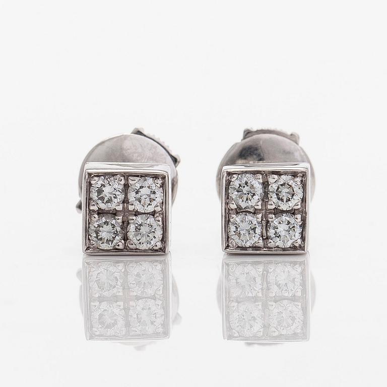 Bulgari, a pair of 18K white gold and brilliant-cut diamond 'Lucea' earrings.