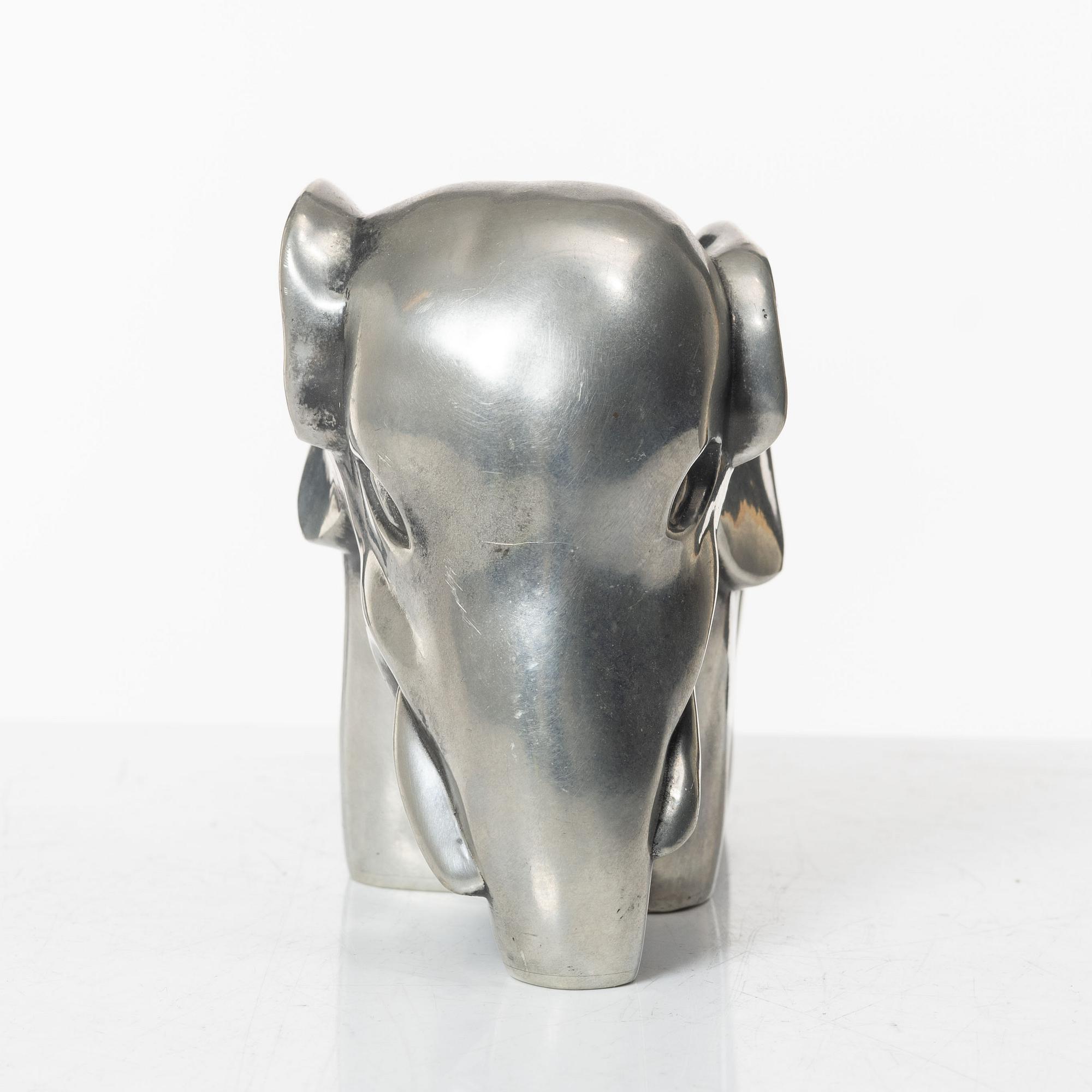 Björn Trägårdh, a model A 1734 pewter sculpture of an elephant, Firma Svenskt Tenn, Stockholm 1984.