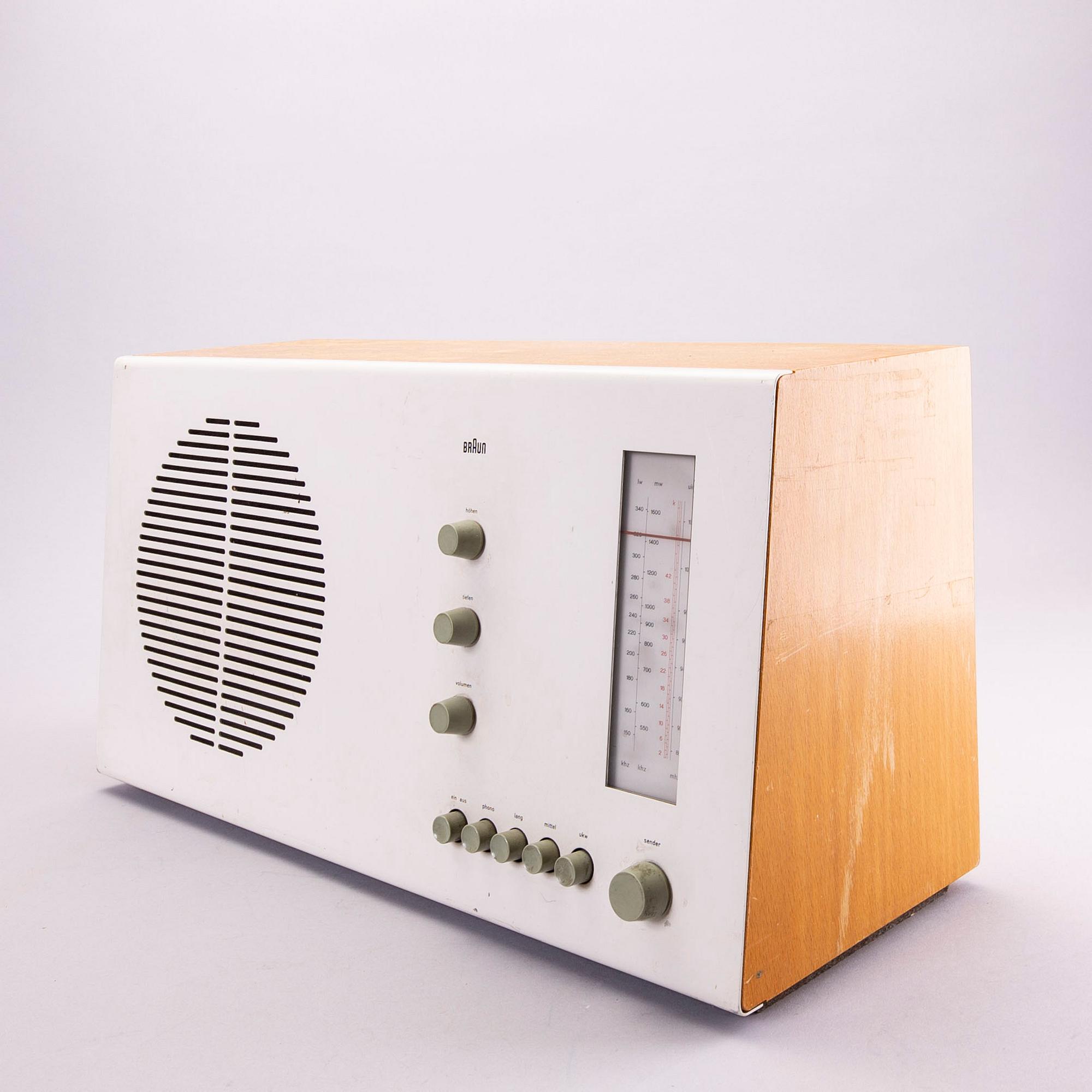 Dieter Rams radio, "RT 20" för Braun, modellen formgiven 1961.