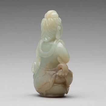 A Chinese nephrite figure of a buddhisattva, 20th century.