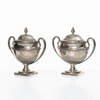 Sockerskålar, ett par, silver, GAB, 1909.