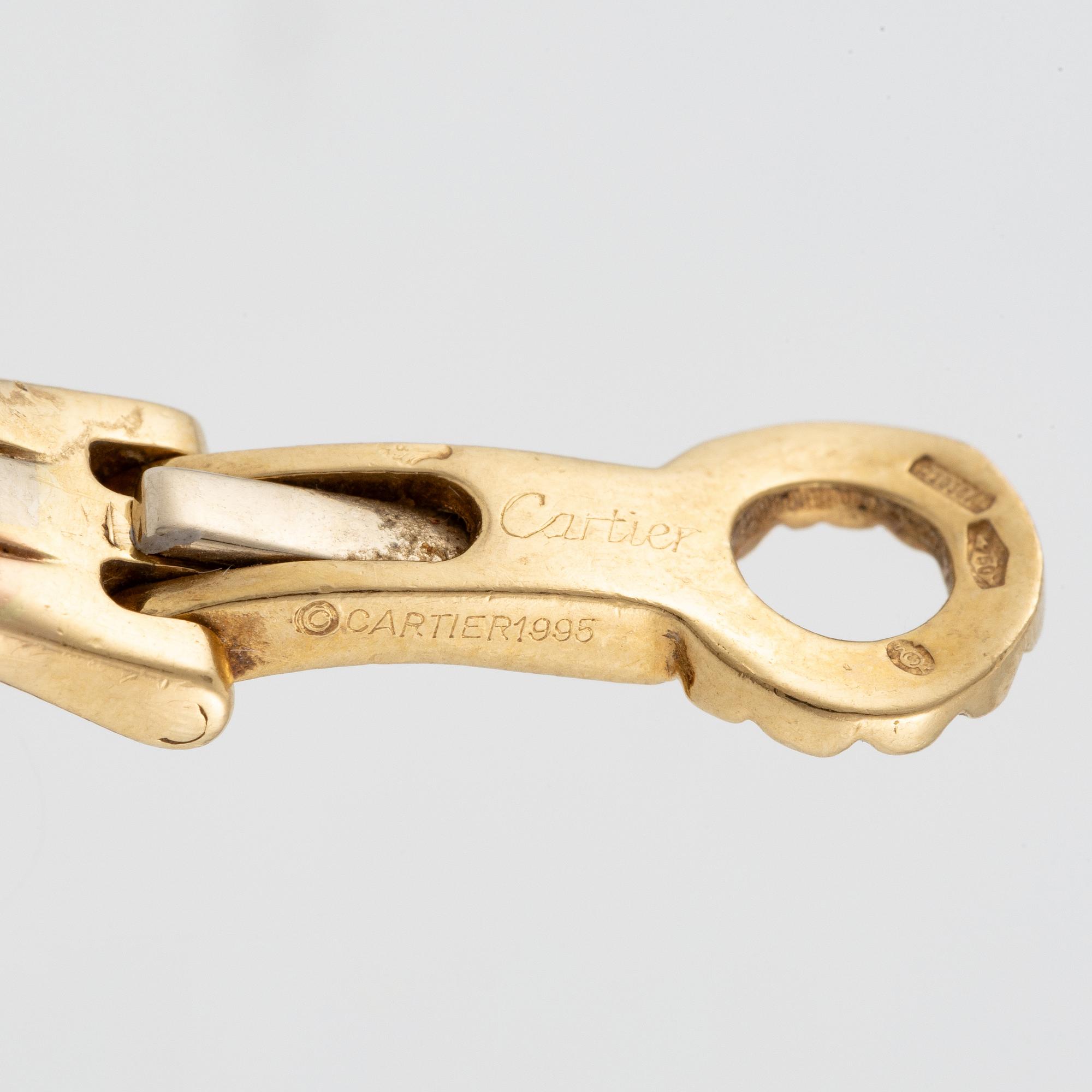 Cartier ett par örhängen "Trinity" 18K guld i tre färger, 1995.