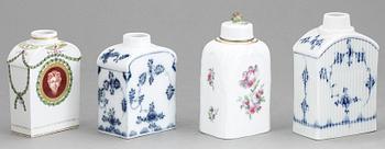 TEDOSOR, 4 st, porslin, bland annat KPM Berlin, 1800-tal.