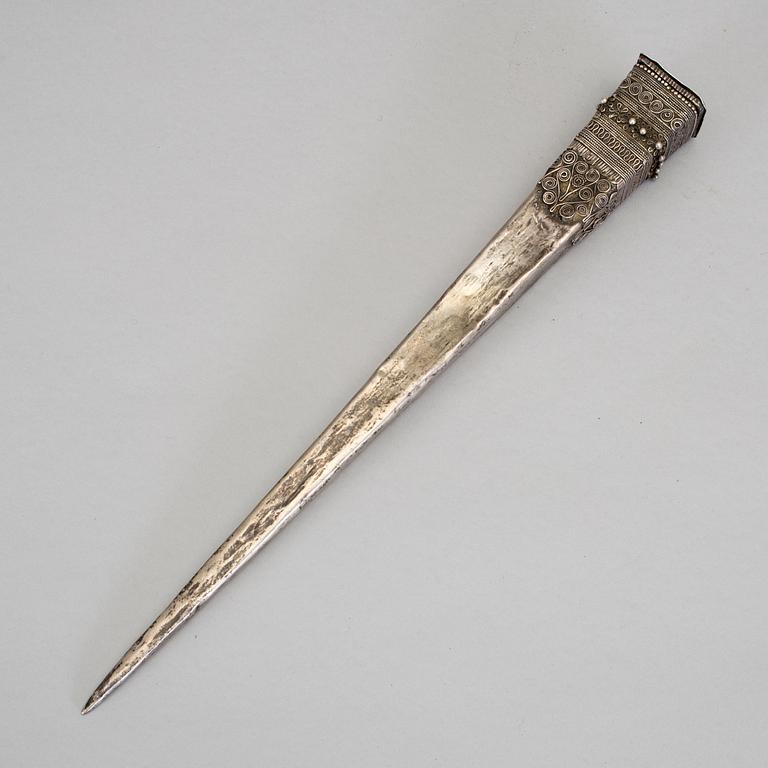 Silver Hairpin and Dagger, silver and bone, Hmong hill tribe, Laos/Burma, late 19th early 20th century.