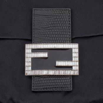 FENDI, a black silk evening bag, "Baguette".