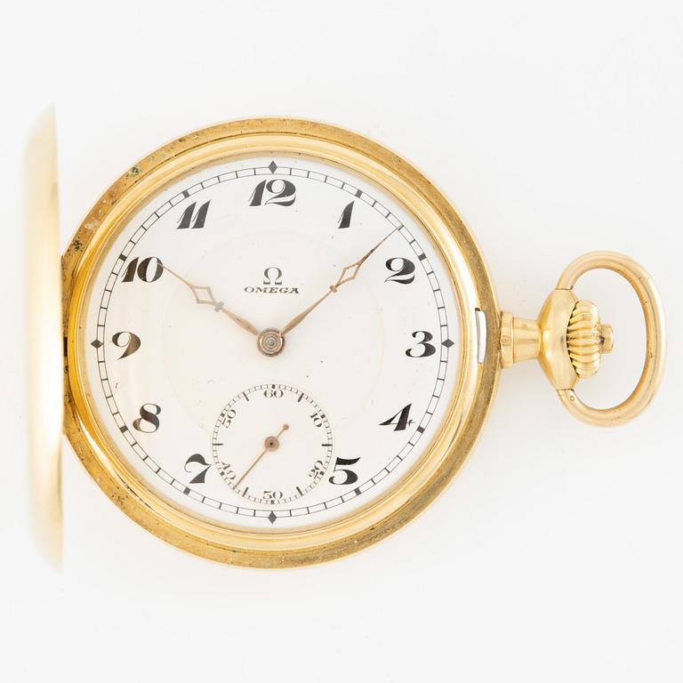 Omega, pocket watch, hunter, 52 mm.