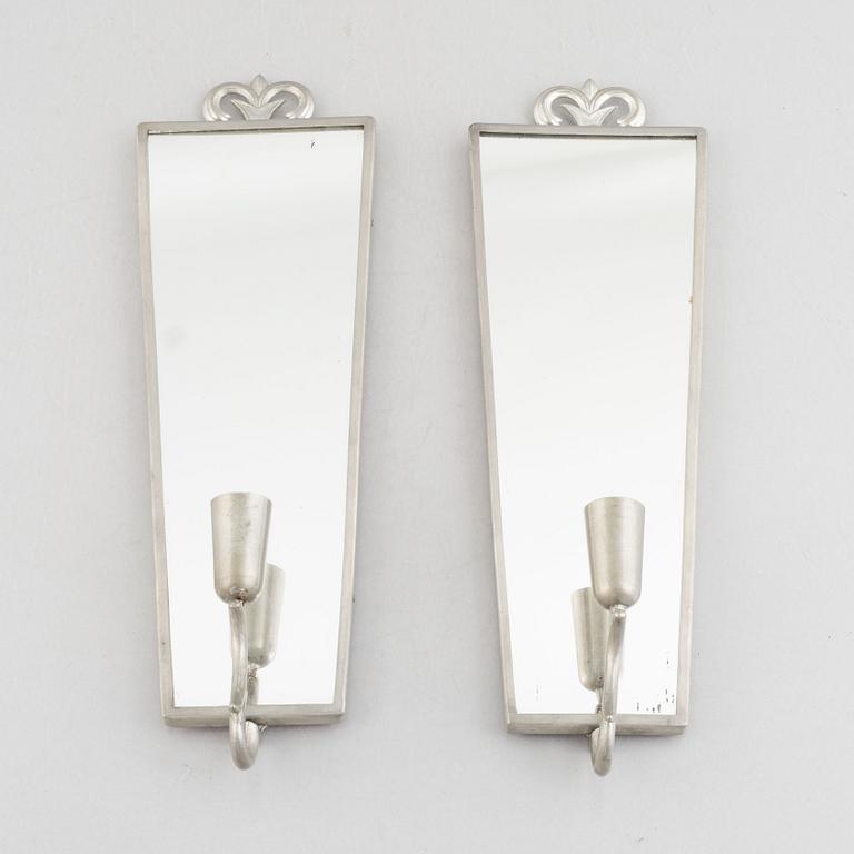 A pair of mirror vwall sconces, Svenskt Tenn, 1930.
