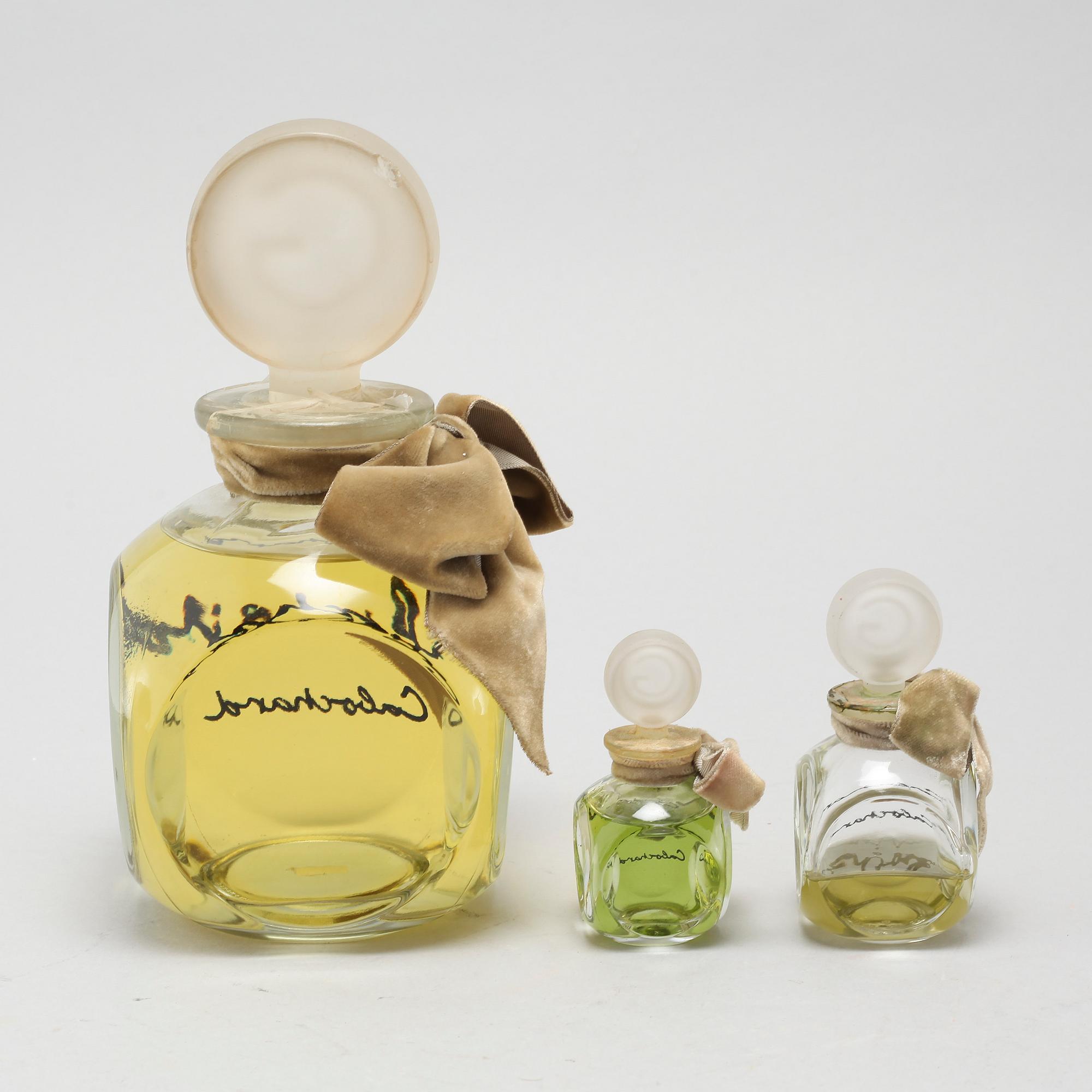 CABOCHARD, factices, three perfumebottles.