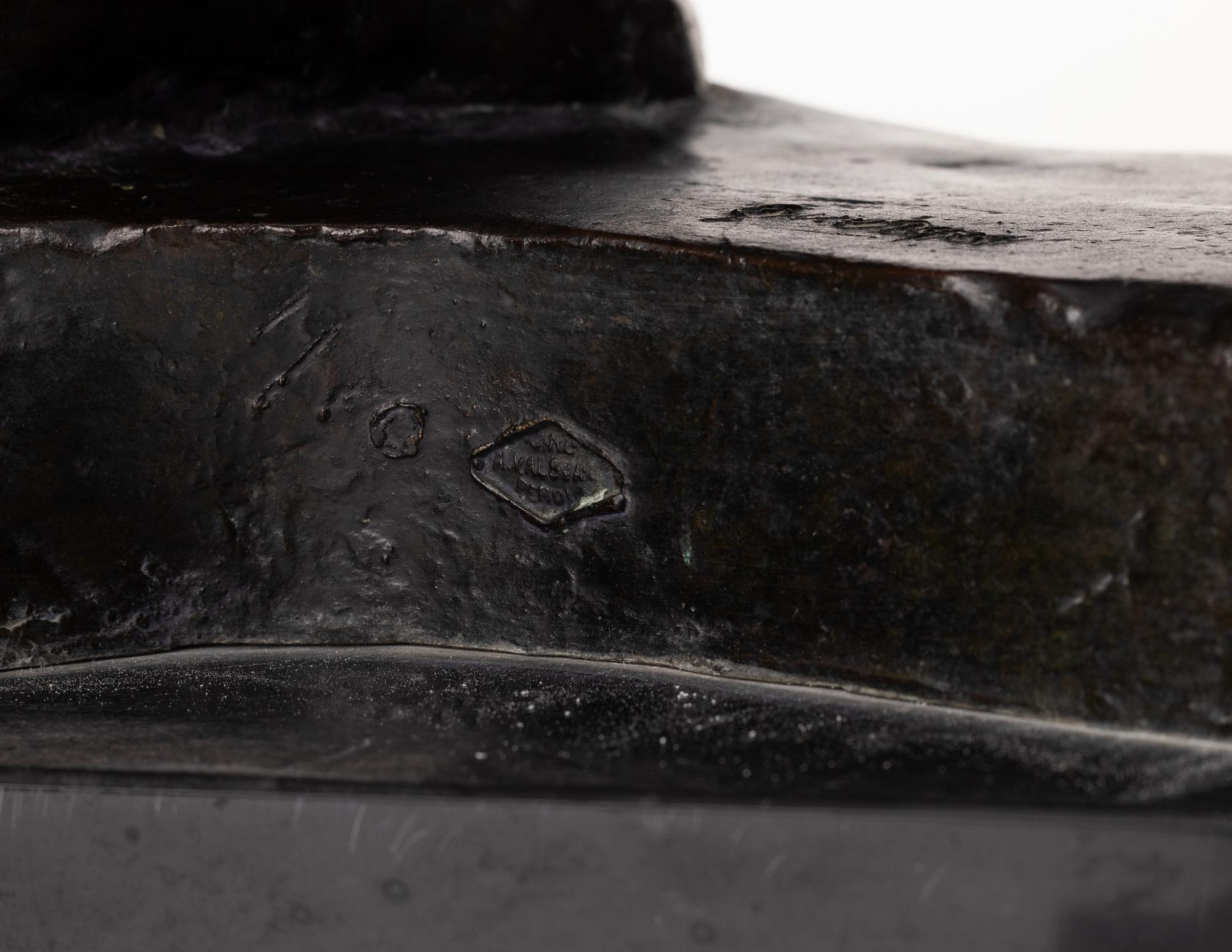 Gudmar Olovson, sculpture. Signed. Numbered. Foundry mark. Bronze, total height 67 cm, length 46 cm.