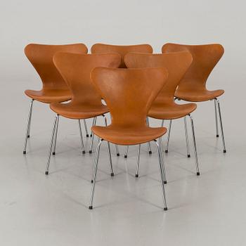 STOLAR 6 st, Arne Jacobsen, "Sjuan", Fritz Hansen, Danmark.