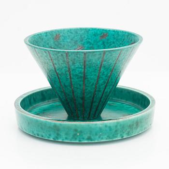 Wilhelm Kåge, bowl and plate, "Argenta" Gustavsberg.