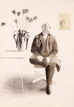 203. David Hockney, "Henry with tulips", ur: "Friends".