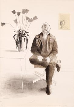 203. David Hockney, "Henry with tulips", ur: "Friends".