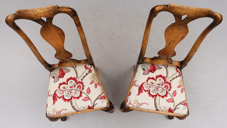 STOLAR, 1 par, senbarock, 1700-tal.