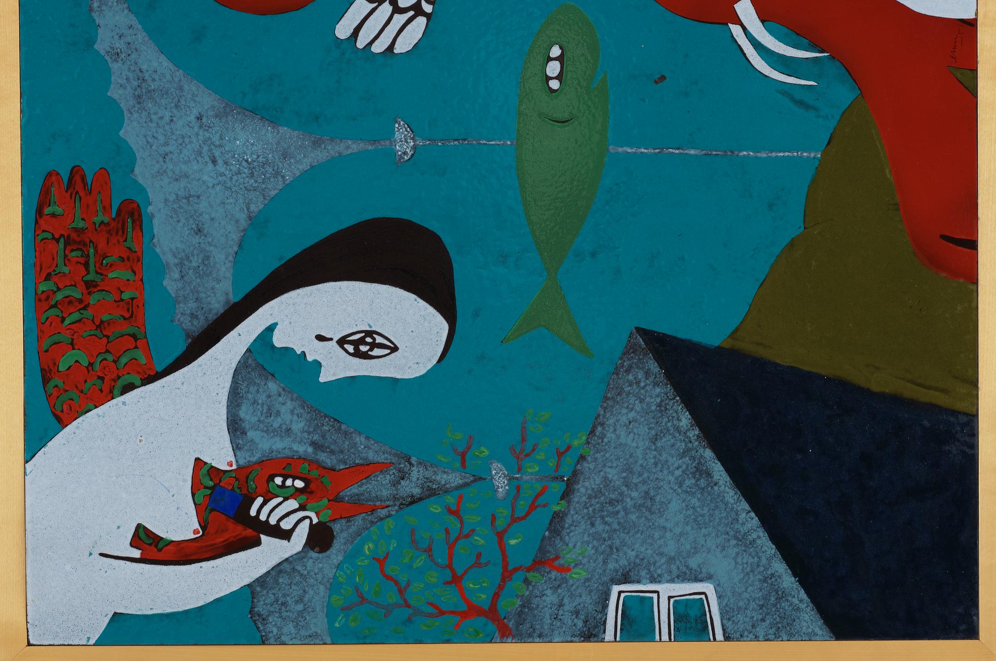 EGON MÖLLER-NIELSEN, soffbord med emaljskiva, 1951.
