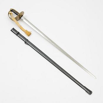 A Swedish cavalry sword, 1893 pattern, with scabbard.
