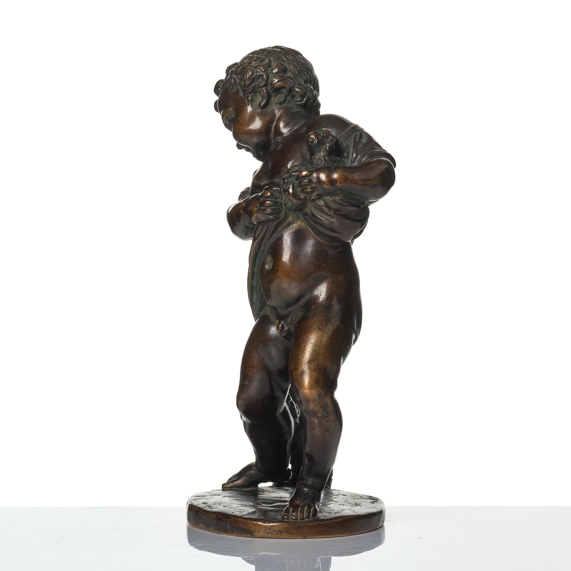 Claude Michel Clodion, after, "Putto with dogs", 19th century.