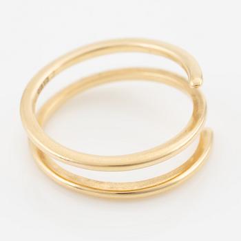 Engelbert, rings, 2 pcs, "Petit Spin ring" and "Double Spin ring", 18K gold, one with brilliant-cut diamonds.