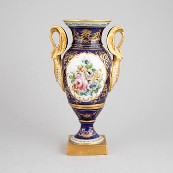 An Empire style porcelain urn decorated by Atelier Le Tallec, France, mid 20th century.