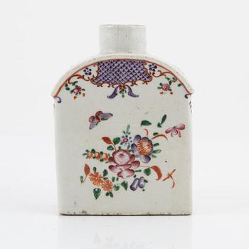 A famille rose tea caddy, Qing dynasty, Qianlong (1736-95).