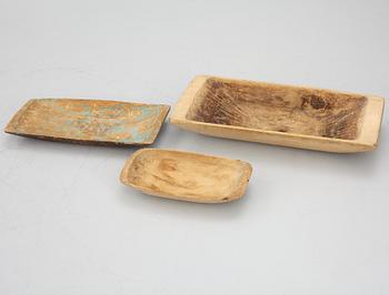 Three bread troughs, 19th century.