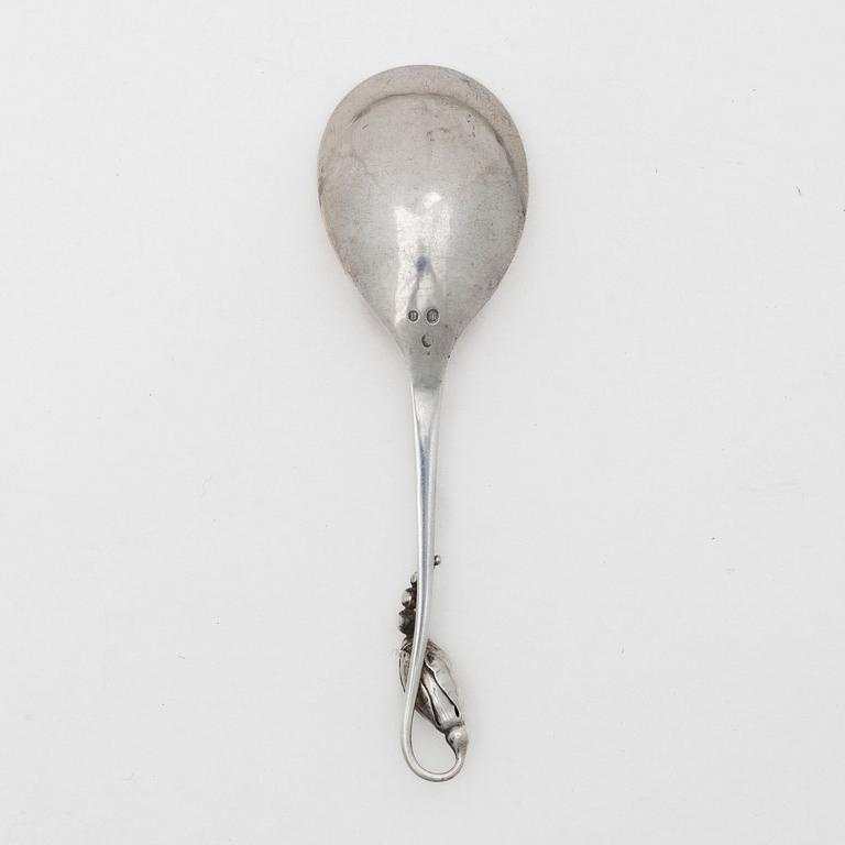 Georg Jensen, serveringssked, silver, "Magnolia / Blossom", Danmark 1927.