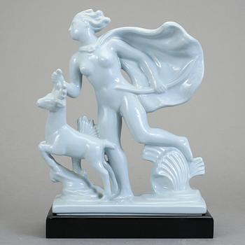 FIGURIN, flintgods, "Diana", Arthur Percy, Gefle Porslinsfabrik.