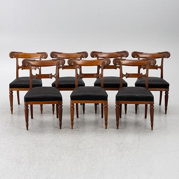 A set of 7 chairs, Empire style, W. Taylor & Sons, circa 1900.