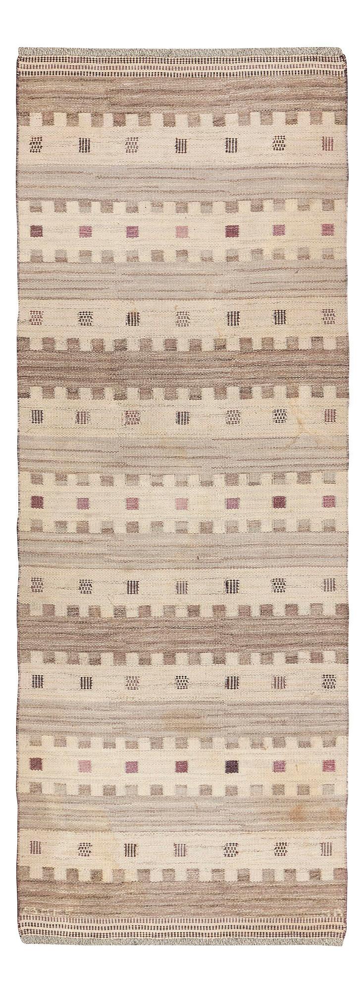 Marianne Richter, a runner, 'Gråtaggen', flat weave c. 276 x 101 cm, signed AB MMF MR.