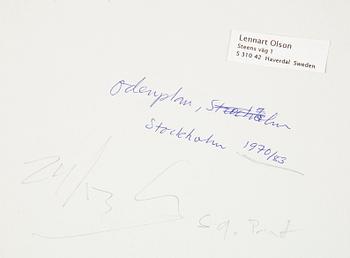 LENNART OLSON, silver gelatin print mounted on paper cardboard.