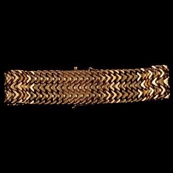 ARMLÄNK, 18k guld, ÄSA Ädelsmycken, Stockholm, 1970. Vikt 37 g.