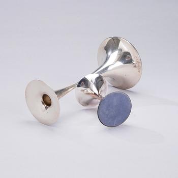 LJUSSTAKAR, 2 st, silver, Tapio Wirkkala, Kultakeskus 2002 och 2009.