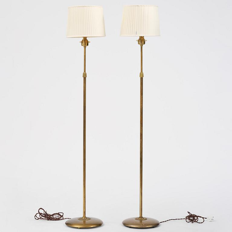 Bertil Brisborg, a pair of floor lamps model 31376, Nordiska Kompaniet, Sweden, 1940s.