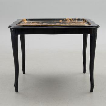 A tray top table with Chinese motif, mid-20th Century.