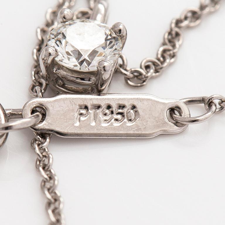 Tiffany & Co, kaulakoru, platinaa ja briljanttihiottu timantti.