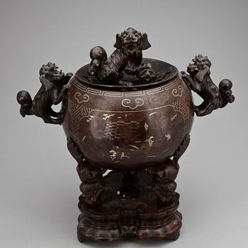 RÖKELSEKAR, brons, Kina 1900-tal.