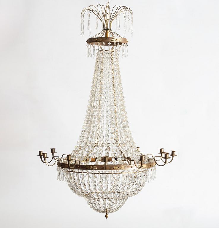A Gustavian style chandelier, circa 2000.