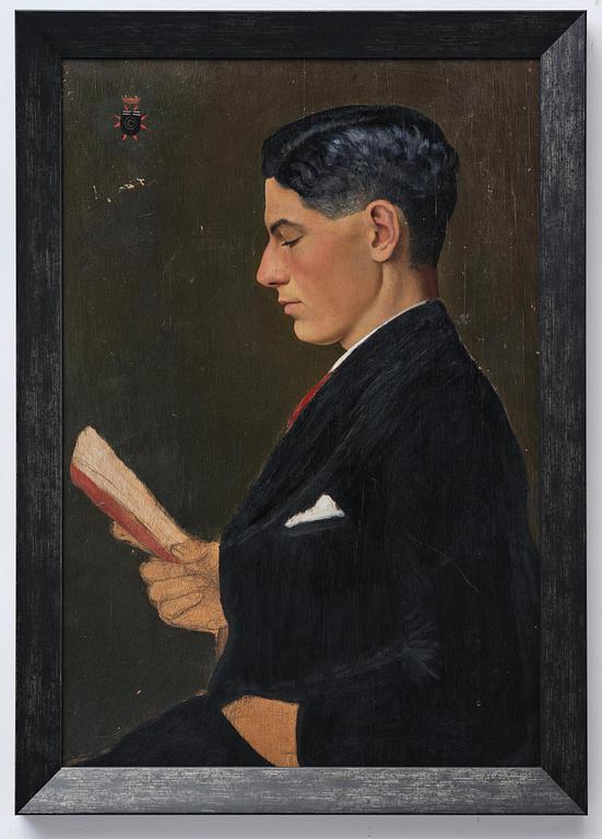 Owe Zerge, Portrait of a young man reading.