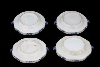 VÄRMEFAT, 4 st, porslin, Jiaqing, Kina tidigt 1800-tal.