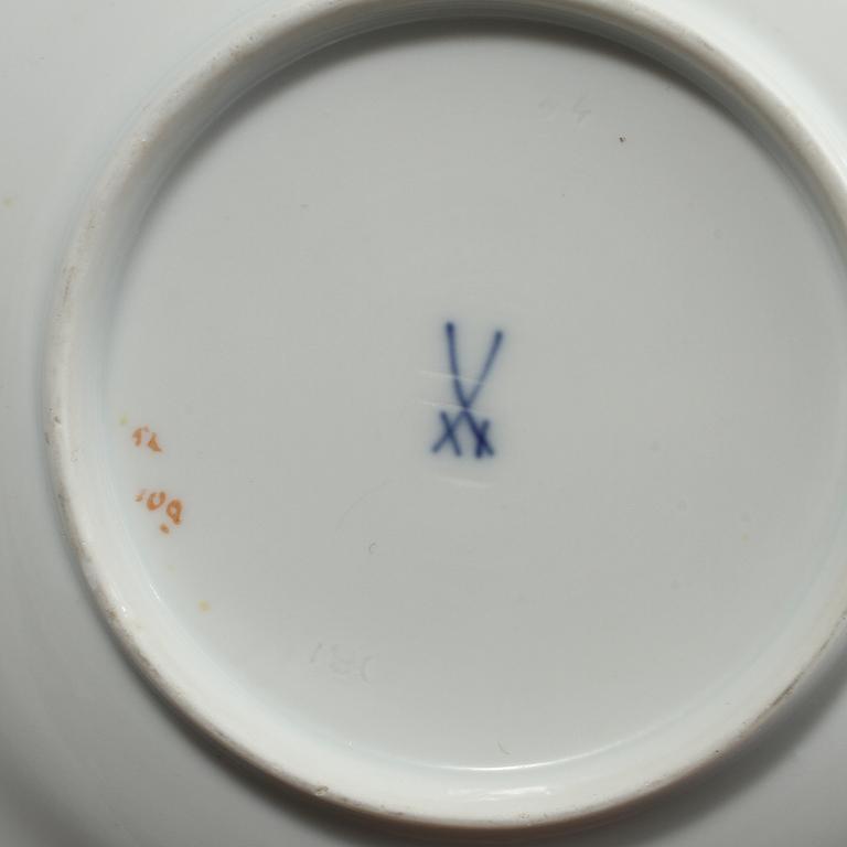 SERVISDELAR, porslin, Meissen, 1900-tal.