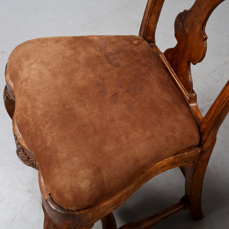 STOLAR, två st, Lindome, rokoko, 1700-talets andra hälft.