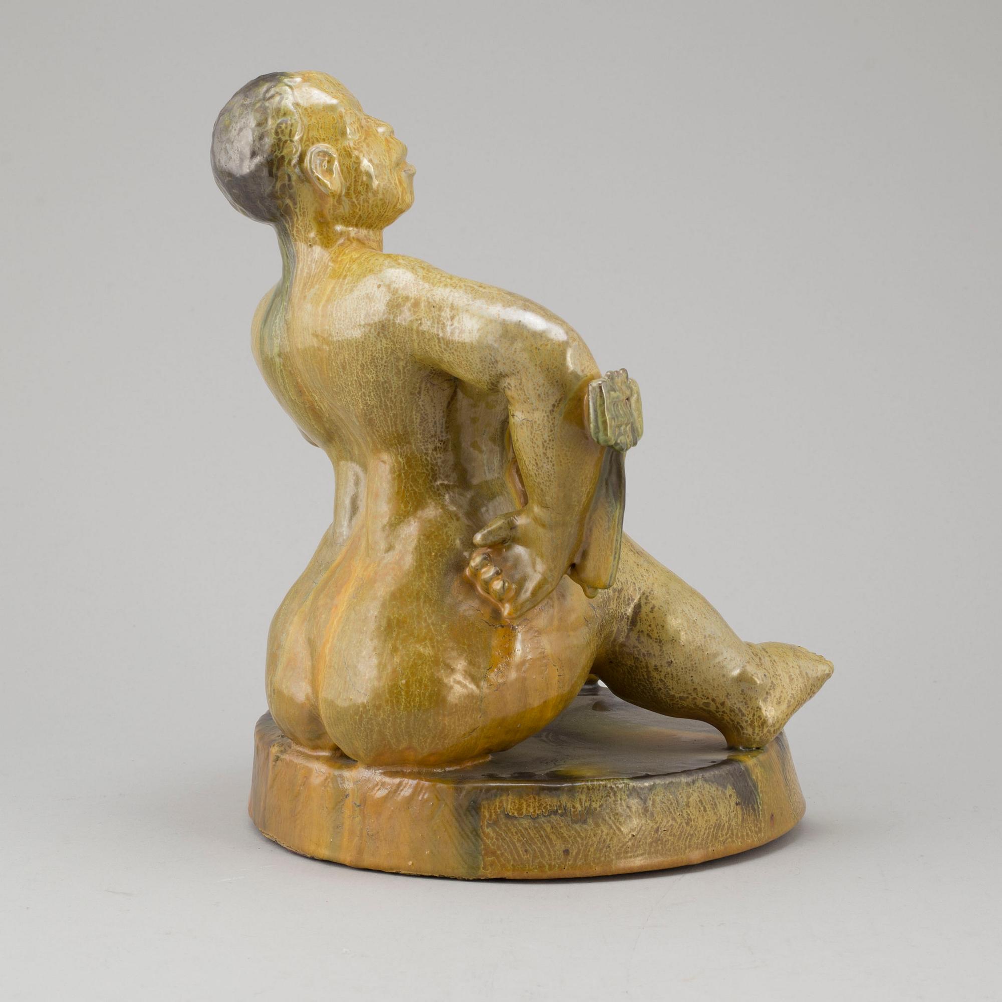 ALLAN EBELING, a sculpture, earthenware, signed A Ebeling and dated 1935.