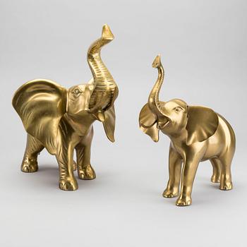 A PAIR OF BRASS SCULPURES, end of 20th century.