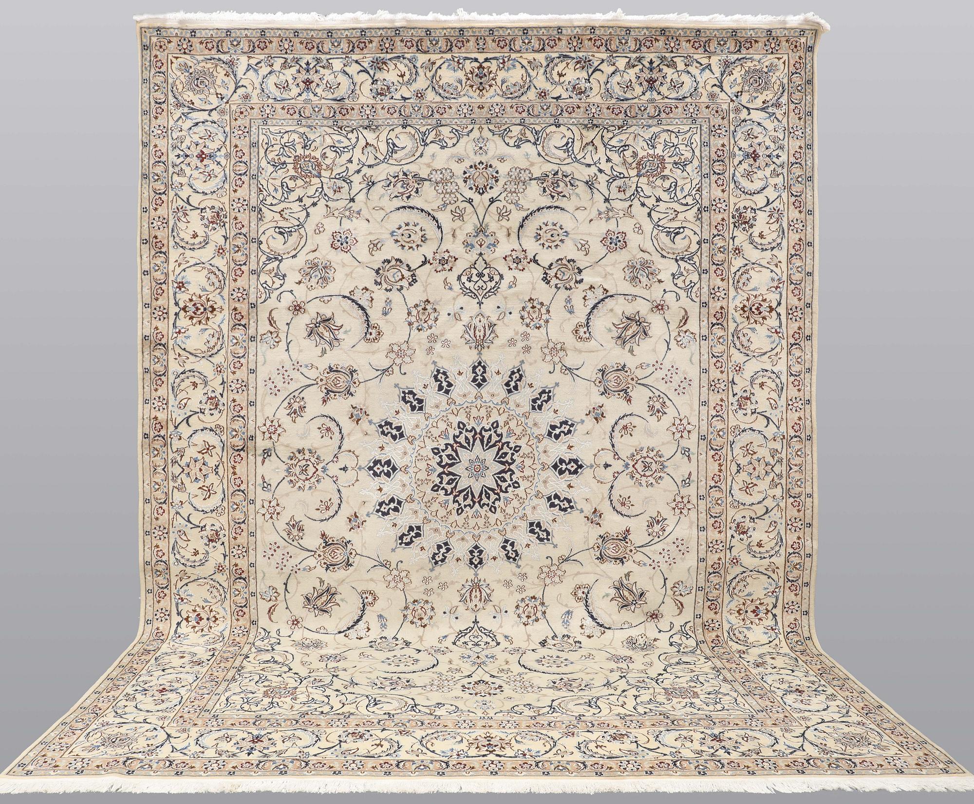 Rug, Nain part silk, so-called 9LAA, approximately 388 x 286 cm.